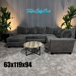 Charcoal Ushaped Sectional Sofa (Delivery Available!! )