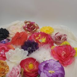 (20 Pcs) Assorted High Quality Hand Sewn Silk Flower, Size: 2-5 Inch