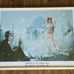Mumtaj in Dreams" that depicts the Mughal emperor Shah Jahan Art Framed
