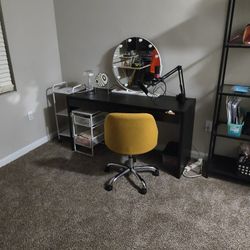 IKEA DESK, MIRROR, CHAIR OBO