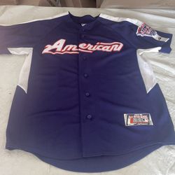 Authentic 2005 All-Star Game Detroit Jersey Large American Blue Majestic Vintage