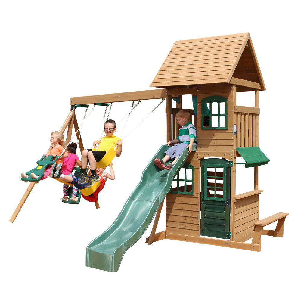 Wooden Cedar Swing Set Outdoor Fun for Kids