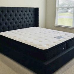 BLACK VELVET BED 🖤✅😍 Tall Headboard ! 🛌 