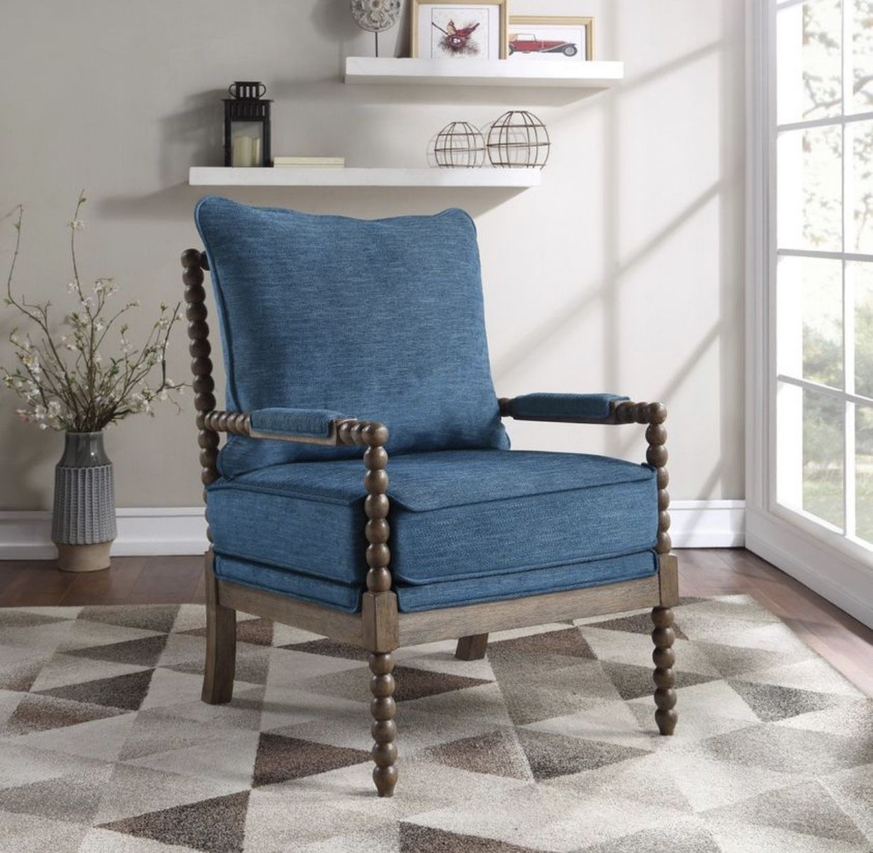 Living Room Chair Fletcher Spindle Chair Office Chair Reception Area Chair Navy was $485 now =