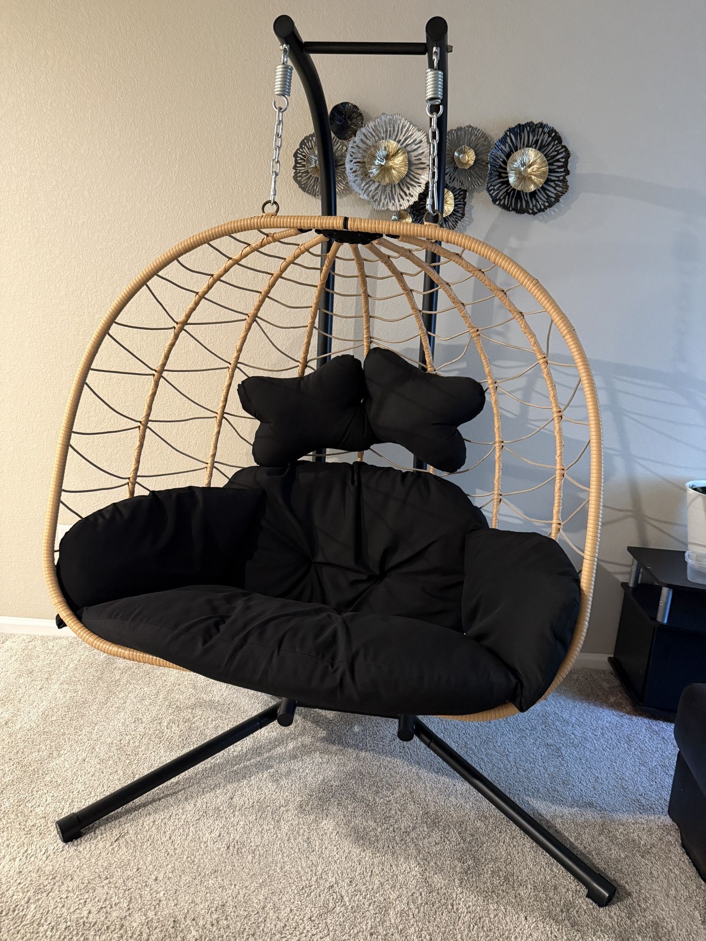Double Wicker Swing Eggchair (Barely Used -Like New)