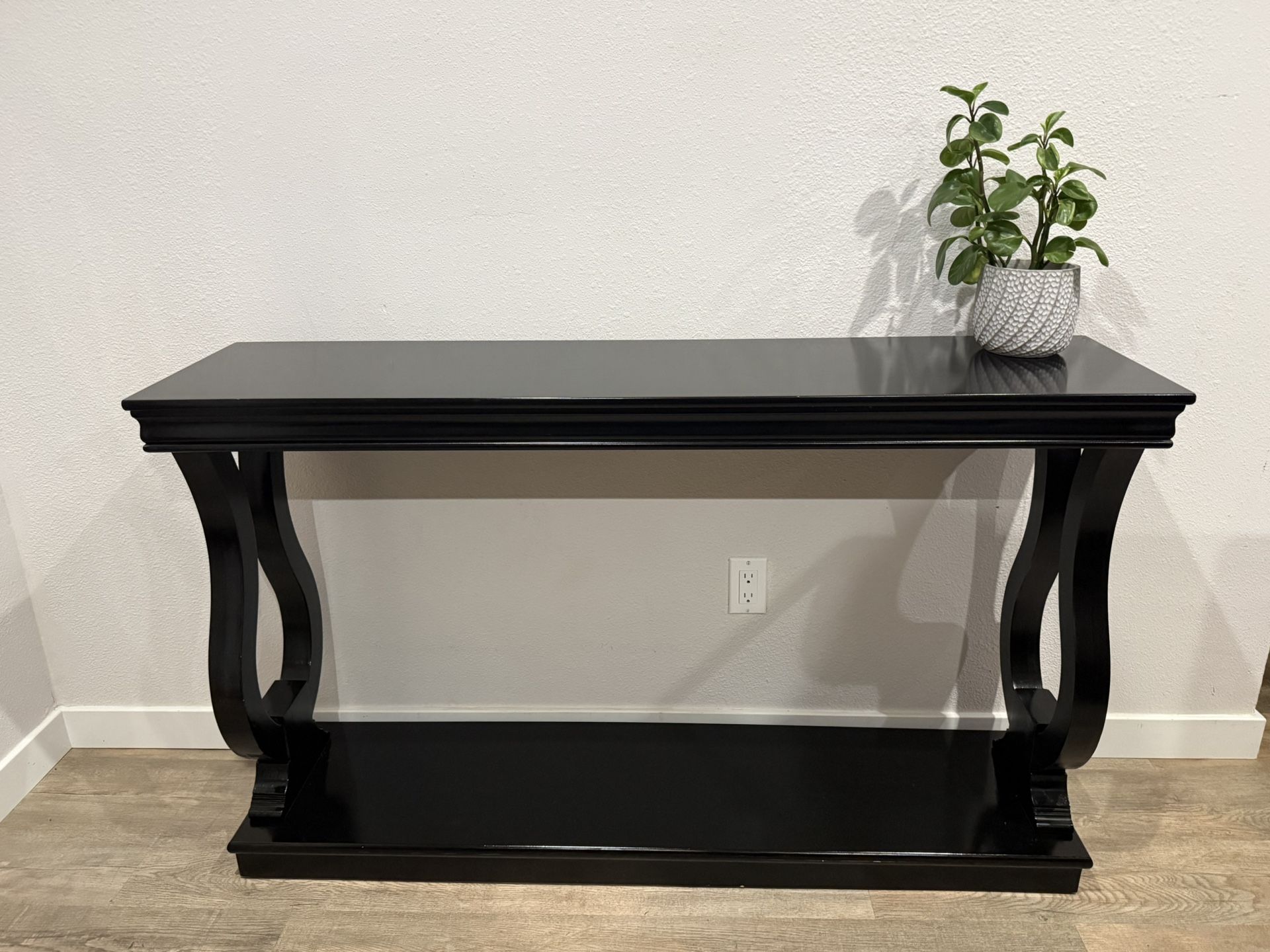 REFINED Console - sofa table - entry - Lyra style legs - black - two tiers - delivery available