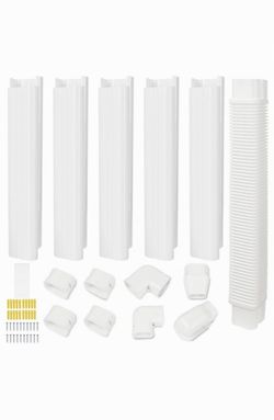 NEW 3” Mini Split Line Set Cover Kit – 19 FT – Complete PVC Kit