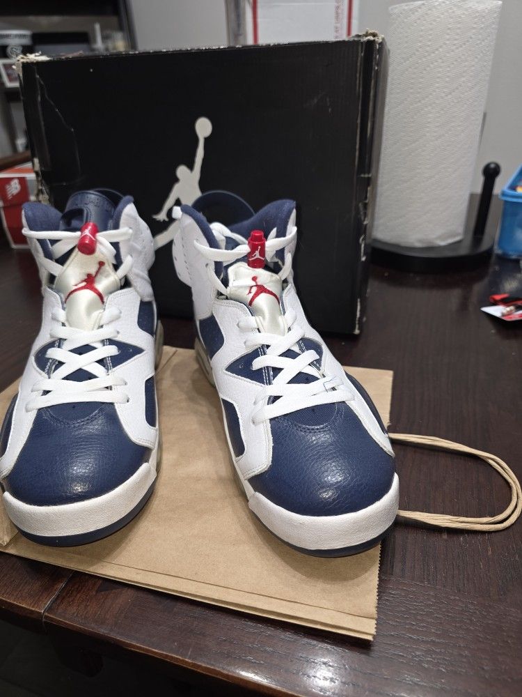 Air Jordan 6 Retro Olympic 2012 London White Navy Red