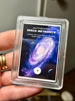 Cool 😎!! Authentic Space Meteorite Card - Campo del Cielo Specimen !