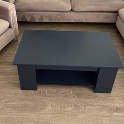 Modern Coffee Table with Hidden Storage – Navy Blue