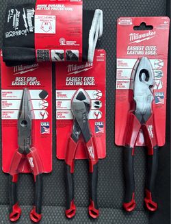 Milwaukee Pliers Set with Cut-Resistant Gloves