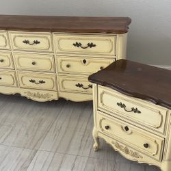 French Provincial Dresser And One Night Stand