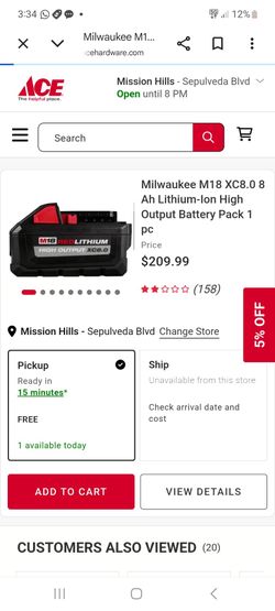 8.0 milwaukee battery