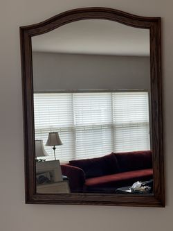 Wood Framed Arched Mirror