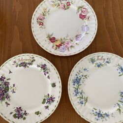 Bone China Plates, February, April, July