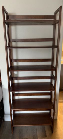 Tall Dark Wood Bookshelf