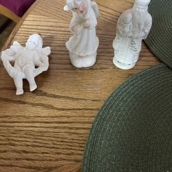 1990s Ceramic Tree Ornaments Two Angels And One Other 