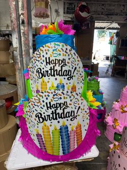 Happy birthday girl pastel piñata