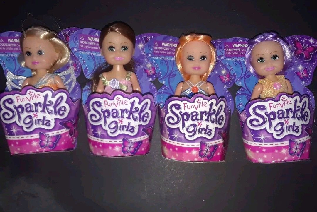 Funville Sparkle girlz Doll 4' Lot of 4 New