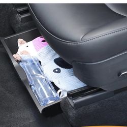 2Pcs Under Seat front row Storage Box for Tesla Model Y 2019-2025 - Hidden Storage Tray Space-Saving Design.