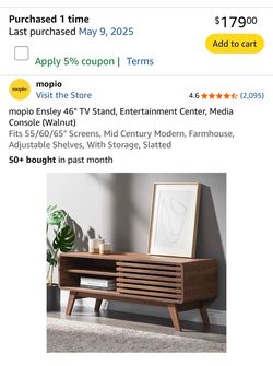 Mopio Ensley 46" TV Stand Media Console Walnut