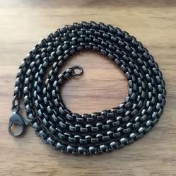 David Yurman 3mm darkened stainless steel box chain- 26"