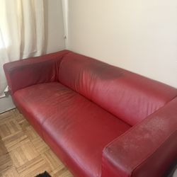 Red Leather Couch