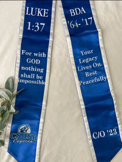 Customizable graduation sash/ graduation sash