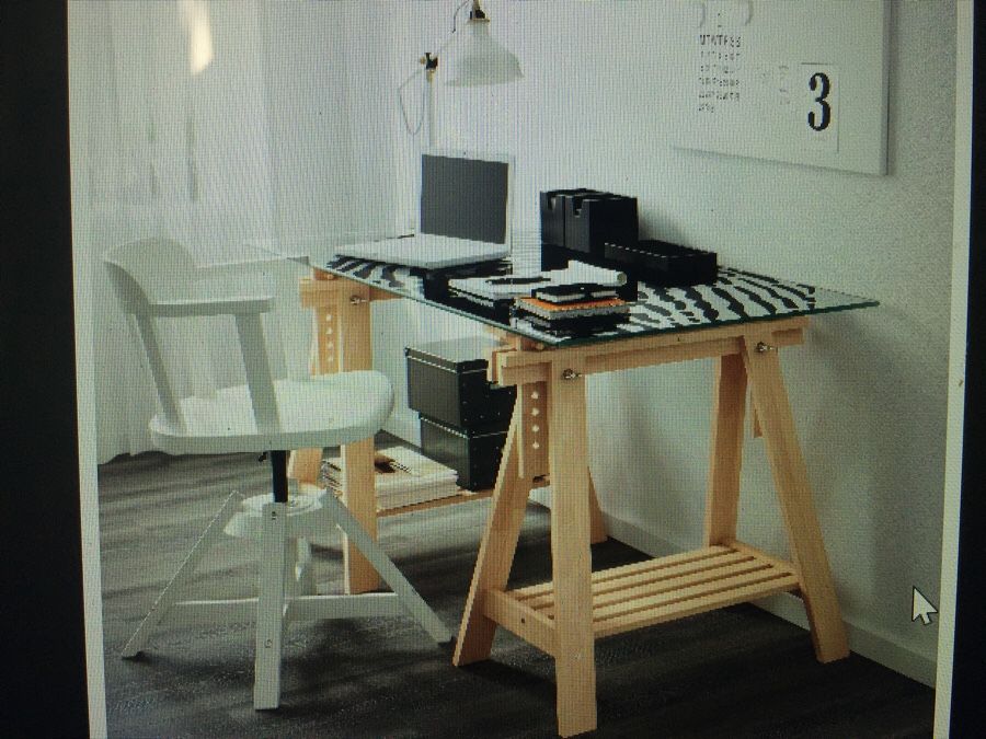 IKEA Finnvard Trestle table legs with Shelf