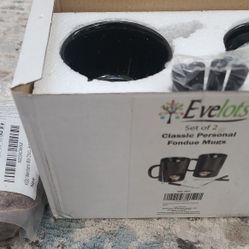 Classic Personal Fondue Mugs, Fondue Forks, 1 Lb Of Chocolate