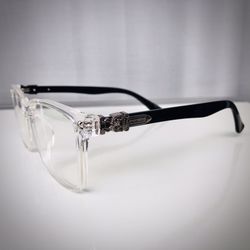 Chrome Viper Glasses Soft Black Leg Clear Frames Dagger Cross  Hearts Sunglasses MM6