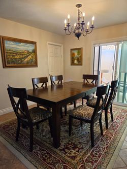 Imagio Home Solid Mango Wood Dining Table Set with 6 Chairs