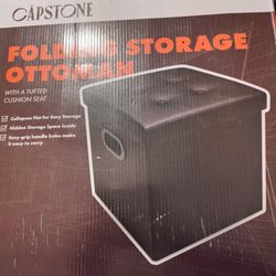 FOLDING STORAGE OTTOMAN--NEW