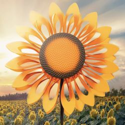 Wind Spinners, Garden Spinner for Outdoor, Metal Large Wind Sculpture 84 Inch, Wind Spinners for Yard Decor(Double Sided Sunflower)