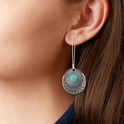 Beautiful Bohemian Round Pendant Earrings 