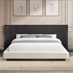 Arhaus Finnley–Inspired King Size Bed – Free Delivery ✅ Modern Arhaus-Style King Bed with Fluted Back Panel Design