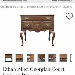 Antique/ Vintage Ethan Allen solid cherry colony Hall  Queen Anne Style Cherry Lowboy entryway/ console Chest,  Server Sideboard Buffet / Vanity