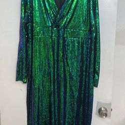 Green/blue sequin dress 3xl