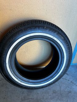 Travelstar P155/80R13 79T M+S Radial Tire Thin White Wall Lowrider Trailer Vintage