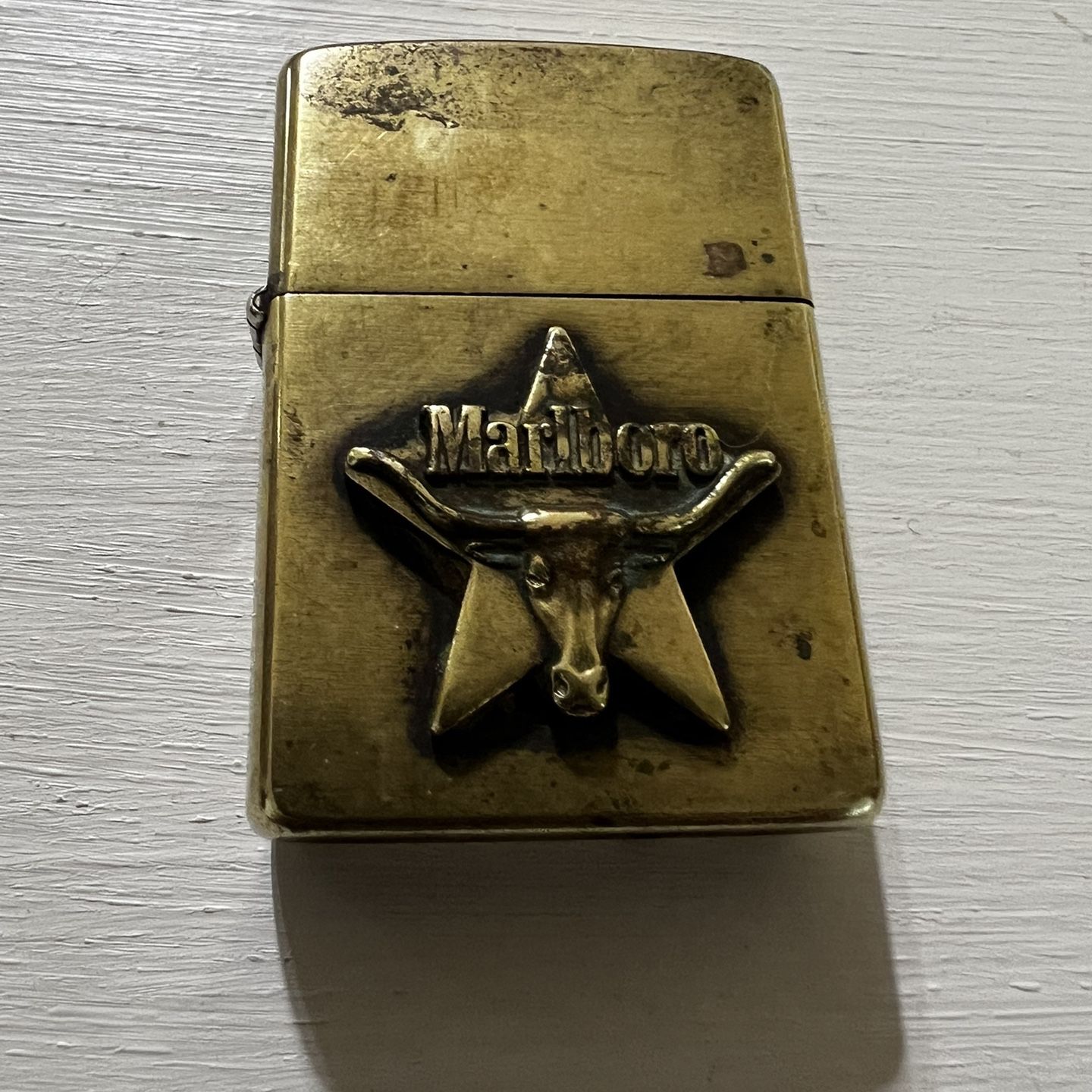 Vintage 1979 Brass Zippo - Marlboro Star Steer Lighter for Sale in 