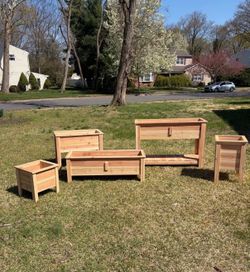 Handmade cedar planters