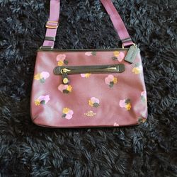 Coach Maroon Pansies Crossbody Purse