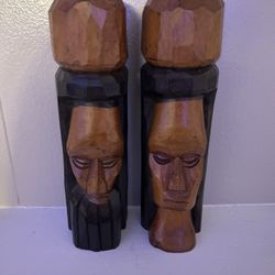 Vintage Folk Man Woman Statue Boho