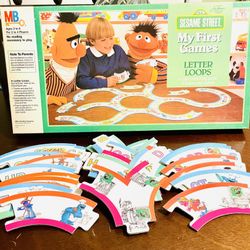 Vintage 1986 Sesame Street My First Games Letter & Loops Board Game