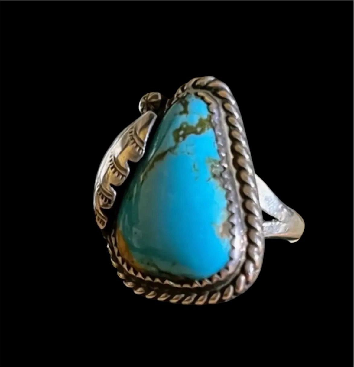 Tony Yazzie Sonoran Mountain Turquoise Ring Size 6 Signed by the artist