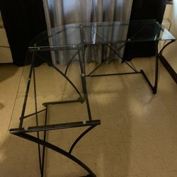 Desk L Shaped Glass 