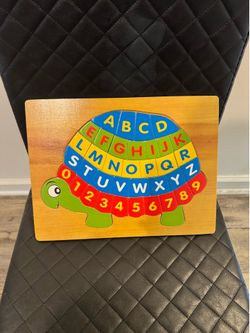 Wooden Turtle Alphabet & Numbers Learning Puzzle