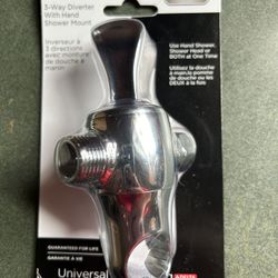 3-Way Shower Arm Diverter with Hand Shower Mount in Chrome