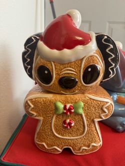 Stitch Christmas Gingerbread Cookie Jar