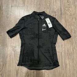 NWT Adidas The Parley Short Sleeve Cycling Jersey Gray Women HF9020 Size M